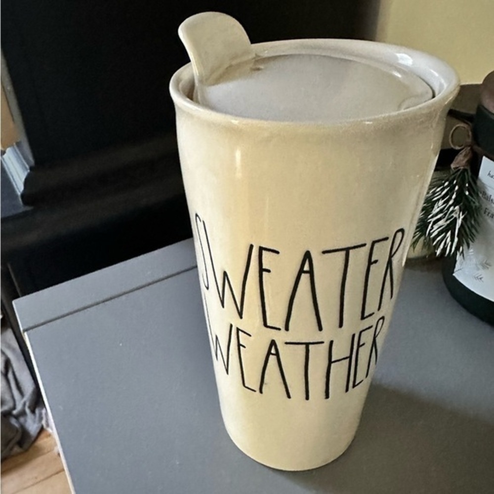 Rae Dunn Sweater Weather Ceramic travel  mug